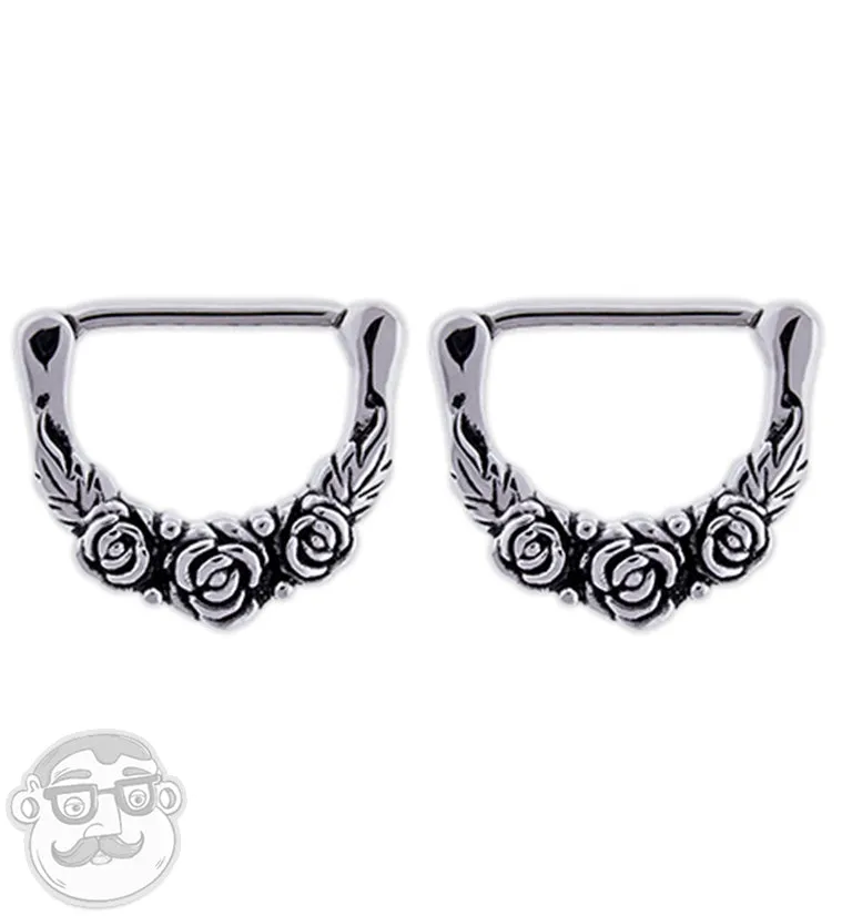 14G Triple Rosebud Nipple Clicker