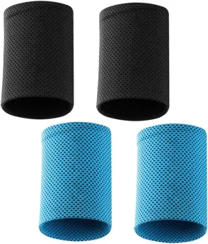 2pairs Chilling Ice Silk iced Wrist Guards Cooling Towel Cool Neck Wraps Cooling Towels for Athletes Polyester Protective Cover Elasticity Men Women