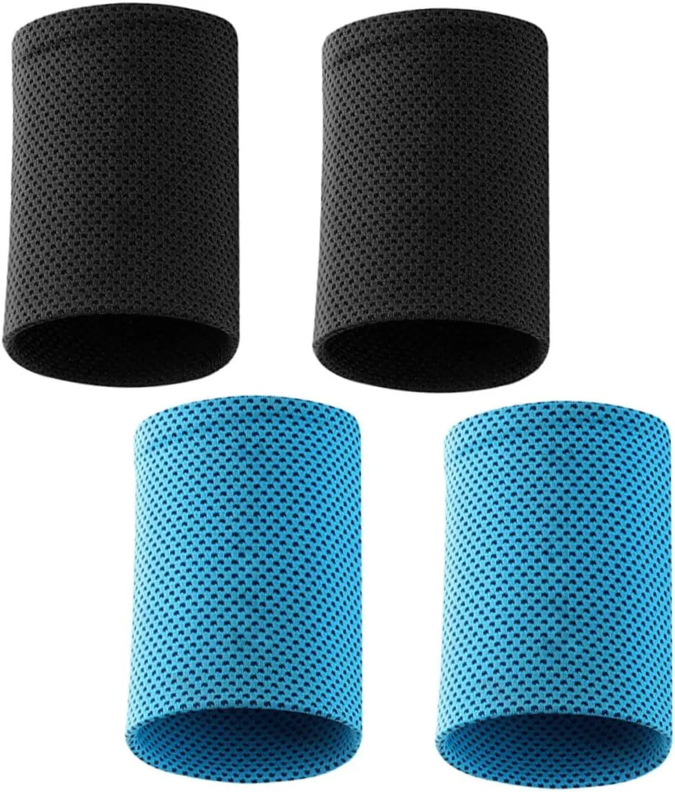 2pairs Chilling Ice Silk iced Wrist Guards Cooling Towel Cool Neck Wraps Cooling Towels for Athletes Polyester Protective Cover Elasticity Men Women