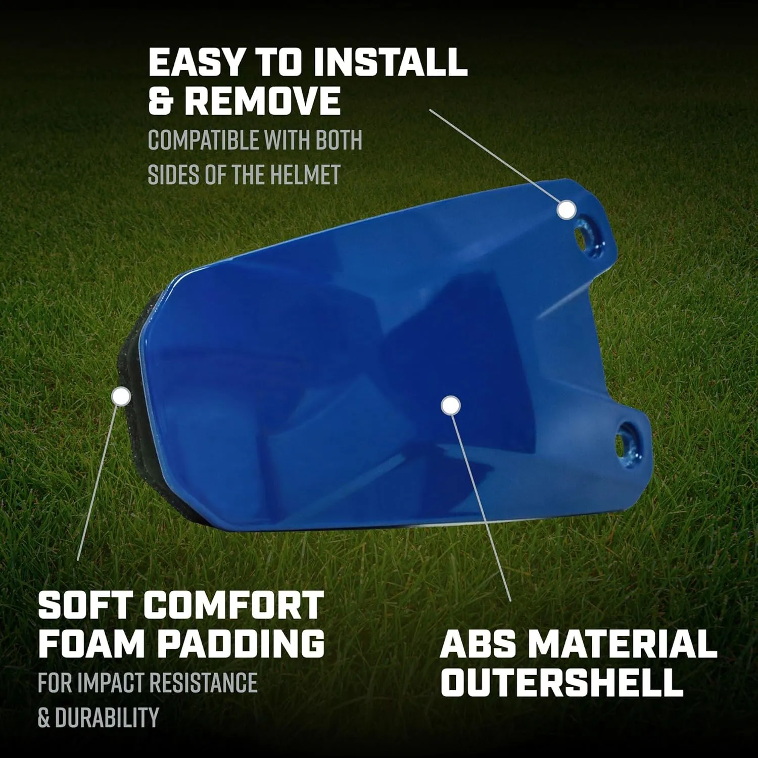 3N2 Jaw Guard C-Flap  High-Impact Plastic, Soft Foam Padding, Ambidextrous Design  Glossy (One Size)