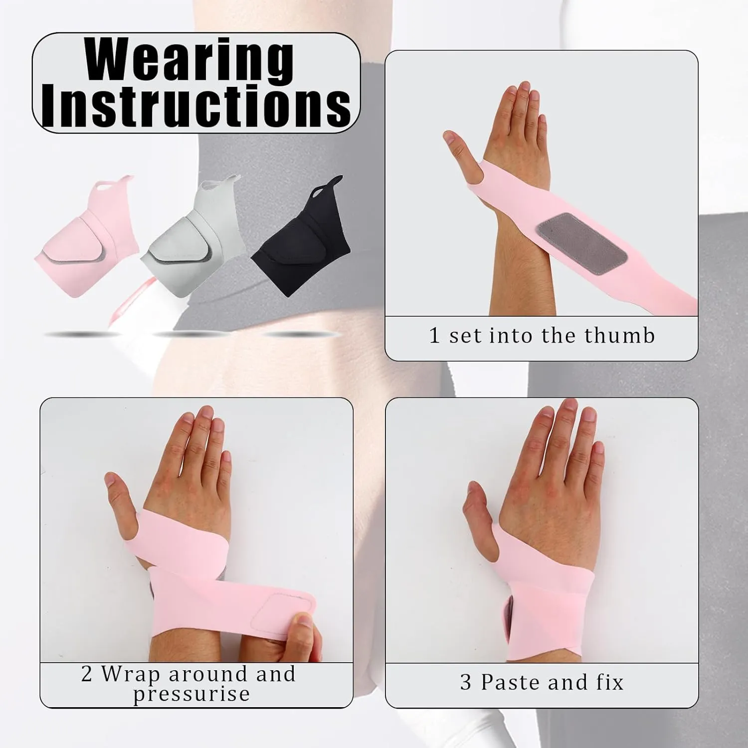 4 Pieces 0.35" Ultra Thin Compression Wrist Brace for Carpal Tunnel, Adjustable Arthritis Wrist Wraps, Left and Right Hand Wrist Support Brace Guard for Endonitis Sprain Pain Relief (4, Black)