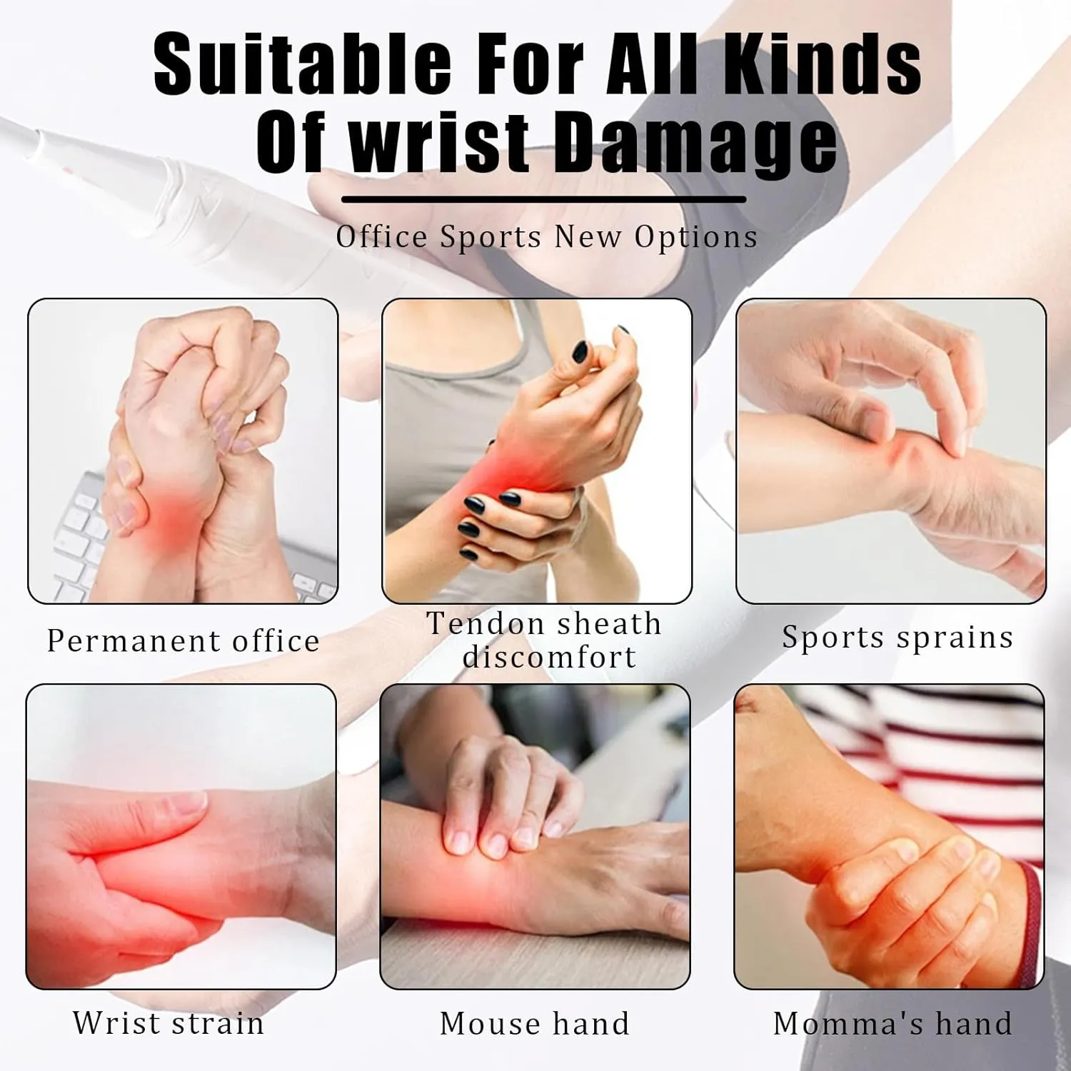 4 Pieces 0.35" Ultra Thin Compression Wrist Brace for Carpal Tunnel, Adjustable Arthritis Wrist Wraps, Left and Right Hand Wrist Support Brace Guard for Endonitis Sprain Pain Relief (4, Black)