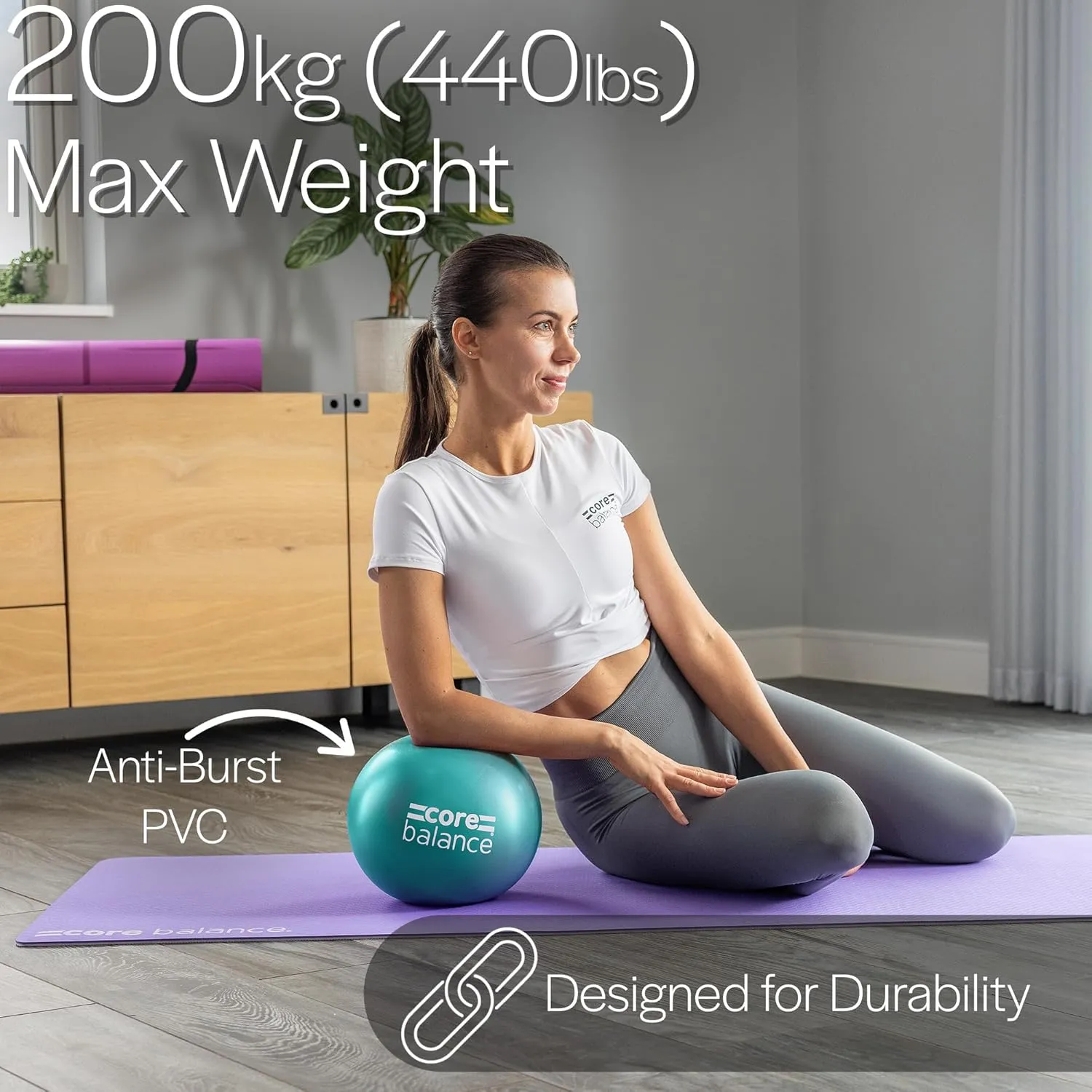 9 Inch Anti Burst Pilates Ball - Mini Exercise Ball for Yoga, Barre, Stretching and Core Stability Workout