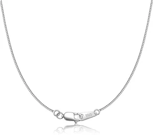 925 Sterling Silver Chain Necklace for Women 0.8mm Box Chain, Italian Necklace Chain, Super Strong & Thin & Long16/18/20/22/24 Inches