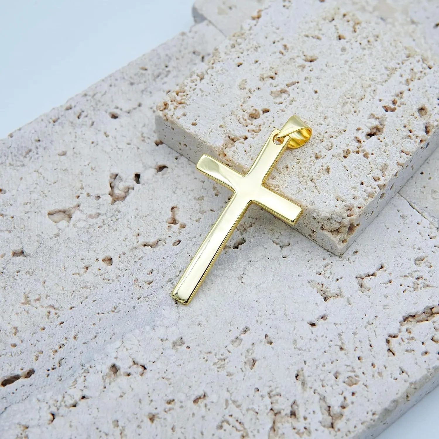 925 Sterling Silver Cross Simple Pendant Necklace for Men