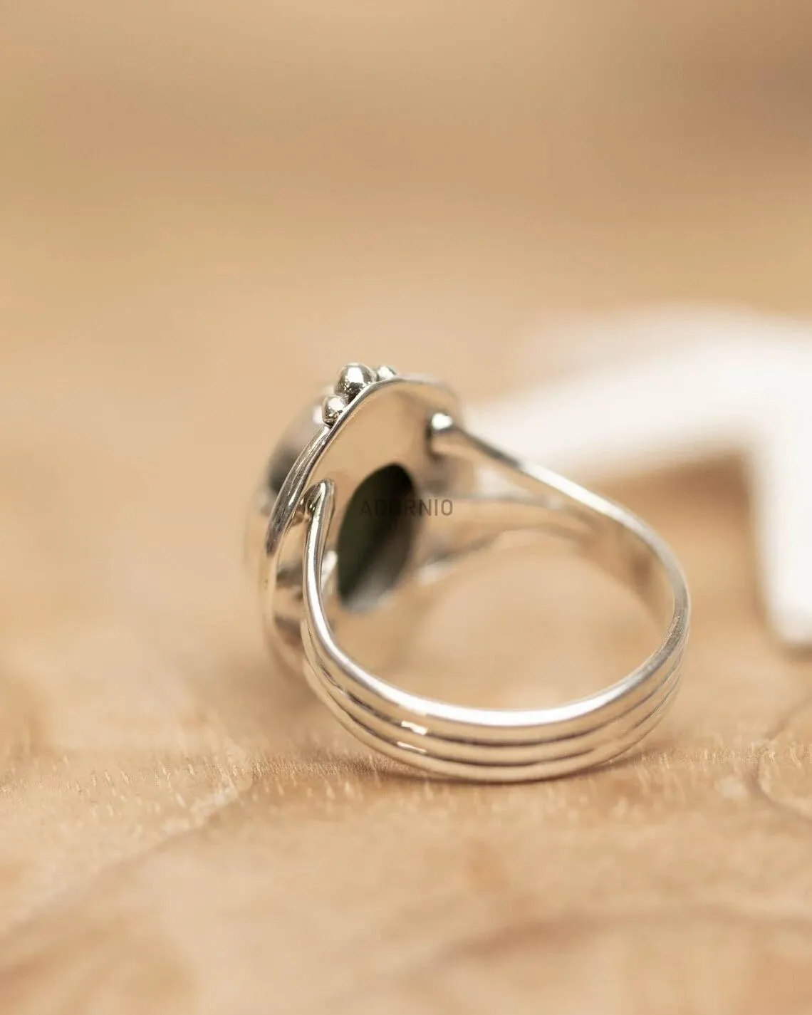 925 Sterling Silver Ring For Womens Natural Abalone Shell Ring Sterling Silver Bohemian Ring Bezel Set Gemstone Bohemian Ring