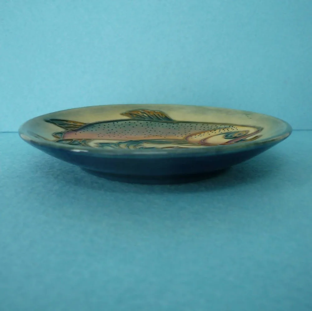 A Moorcroft Pin Dish in the Trout Design by Philip Gibson.