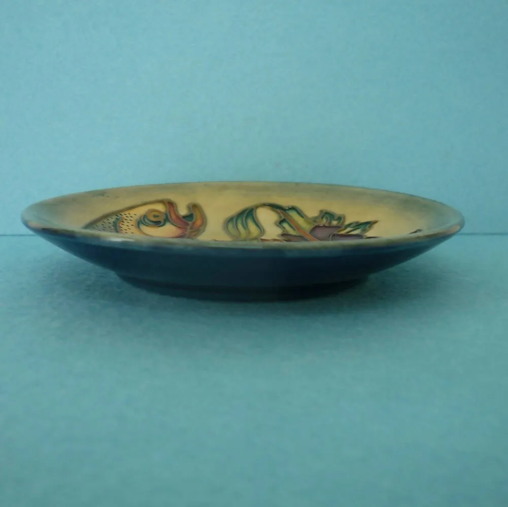 A Moorcroft Pin Dish in the Trout Design by Philip Gibson.