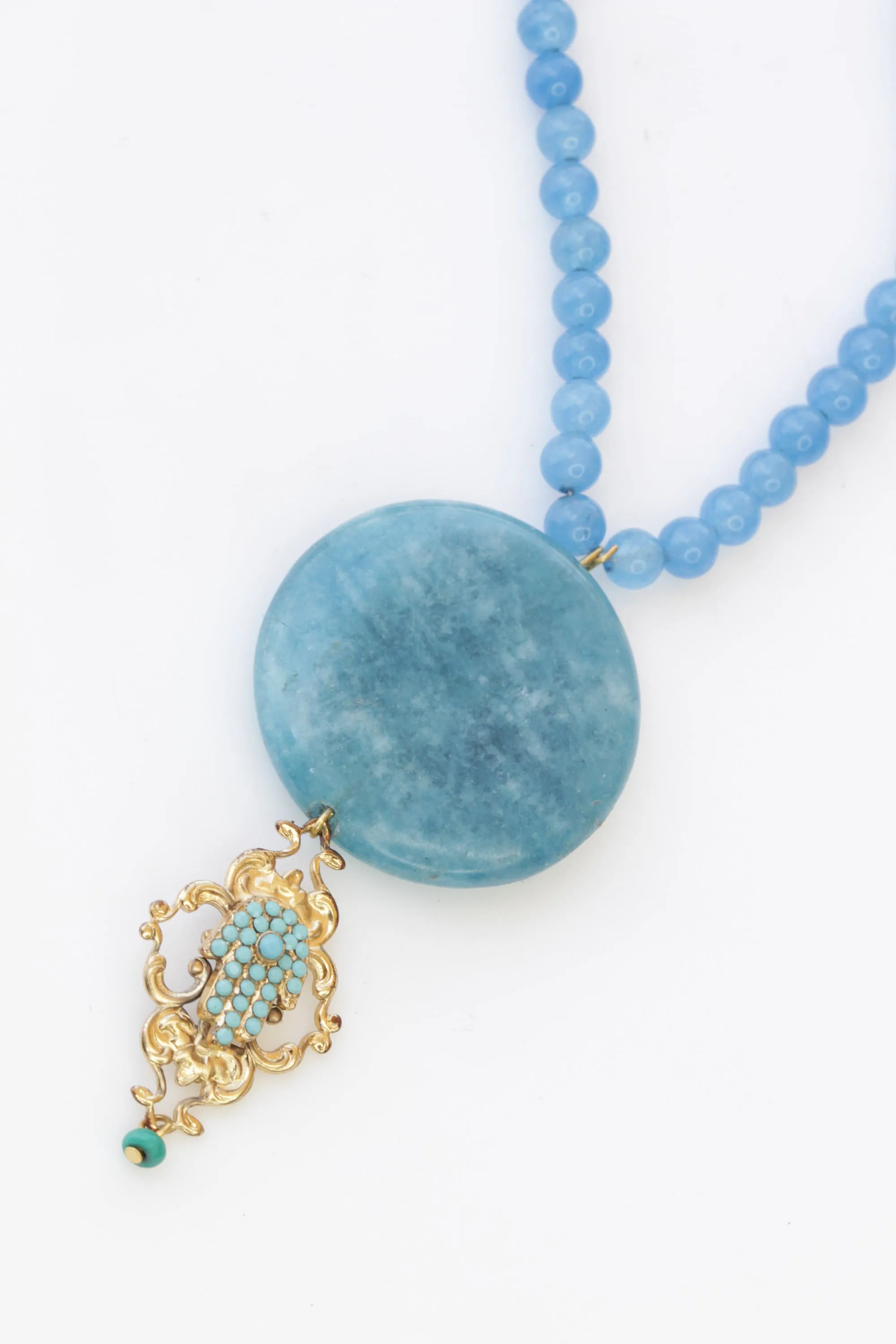 BLUE HAMSA NECKLACE,