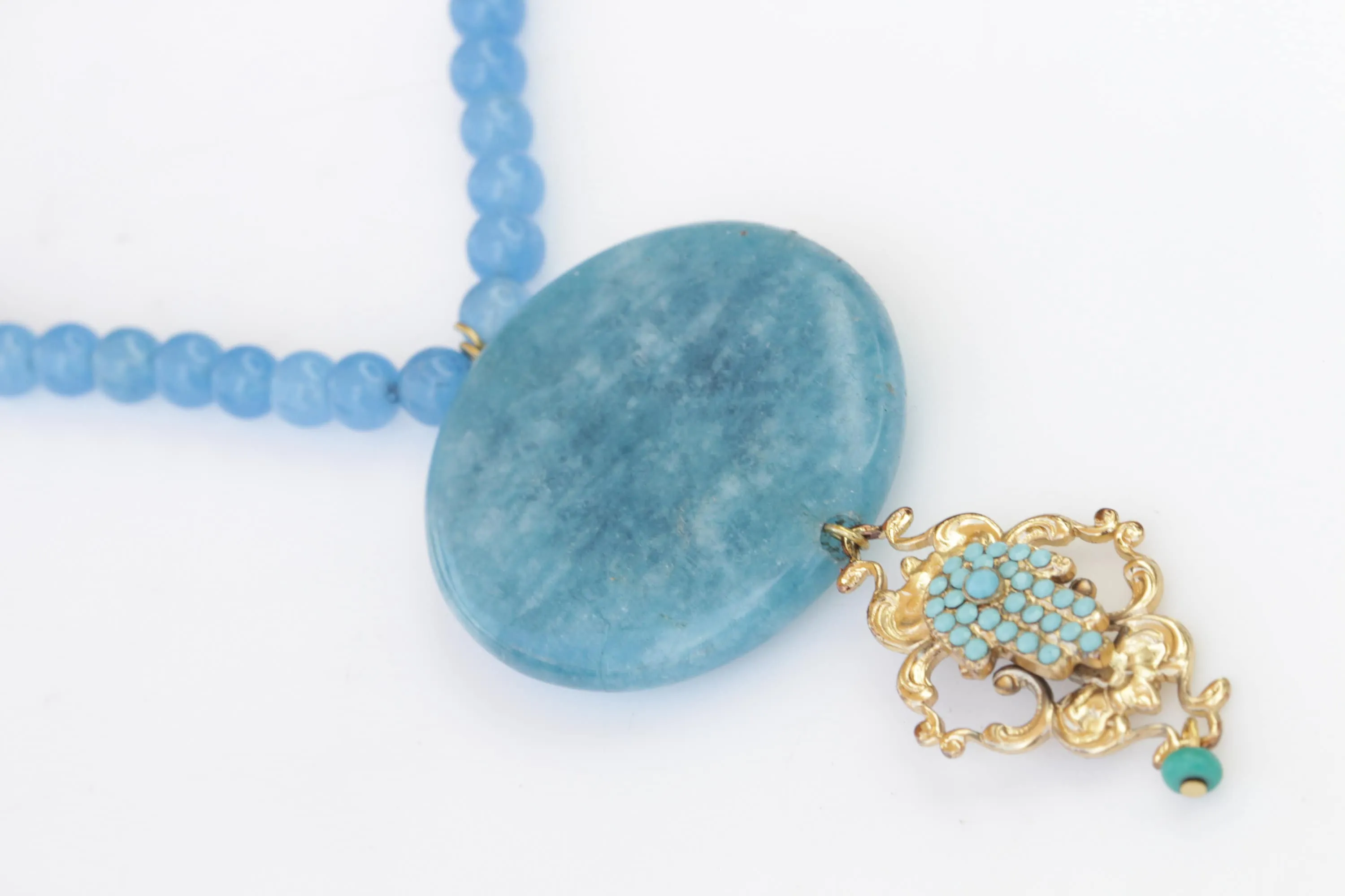 BLUE HAMSA NECKLACE,