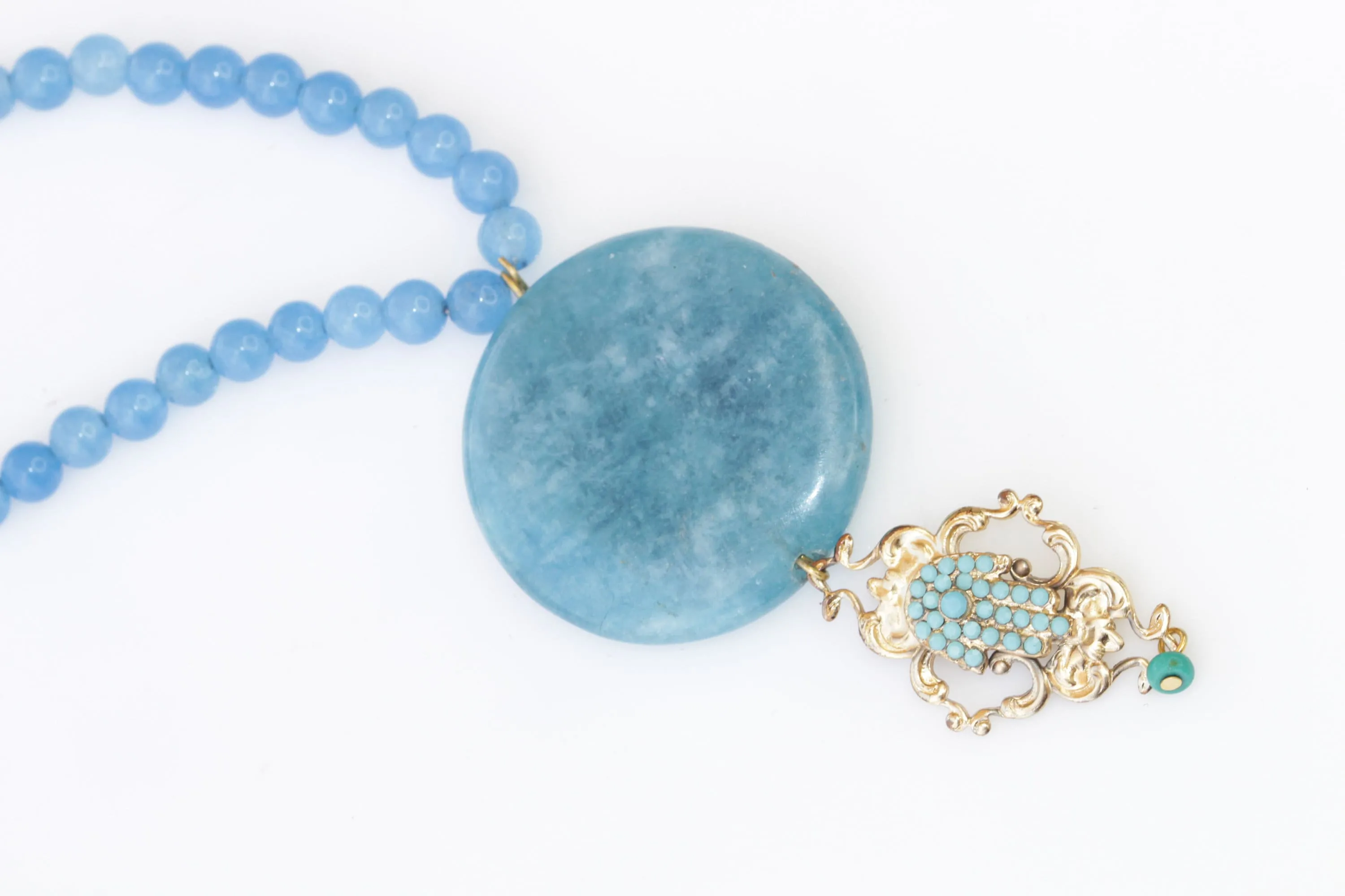 BLUE HAMSA NECKLACE,