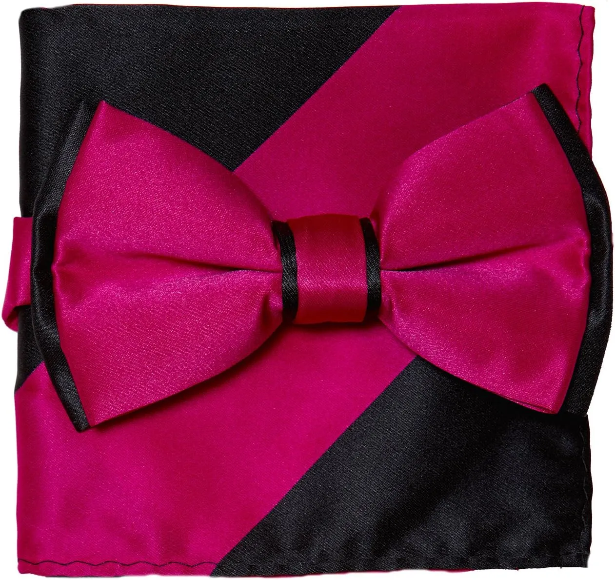 Bow Tie Handkerchief Set Two Tone Solid Color Design BowTie Hanky Pocket Square