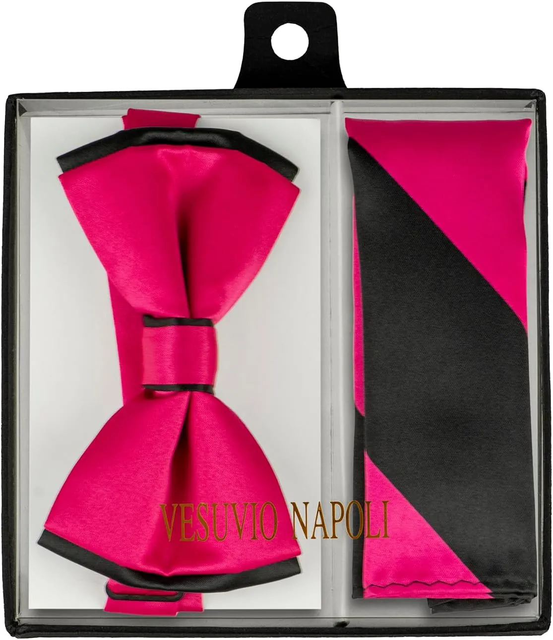 Bow Tie Handkerchief Set Two Tone Solid Color Design BowTie Hanky Pocket Square