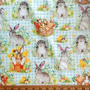 Brother Sister Design Bunnies on Gingham 2236644
