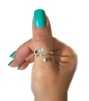 California Toe Rings Thumb Ring Sterling Silver Wrap Around Coil Bypass Adjustable Perfect gift for Women