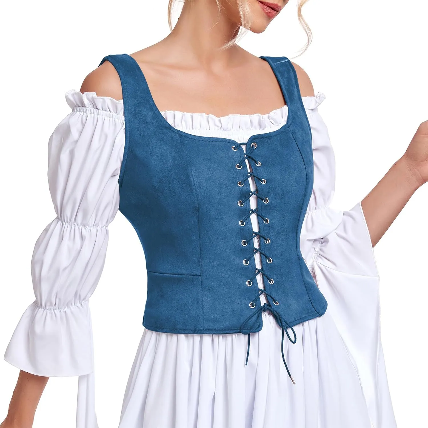 Century Star Renaissance Corset Costume Women Pirate Medieval Viking Floral Top Ren Faire Vest Victorian Plus Size Bodice