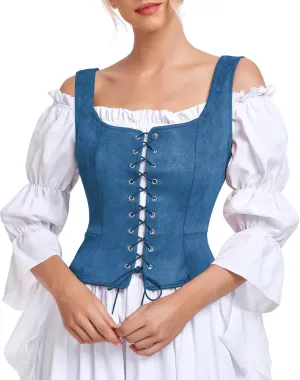 Century Star Renaissance Corset Costume Women Pirate Medieval Viking Floral Top Ren Faire Vest Victorian Plus Size Bodice