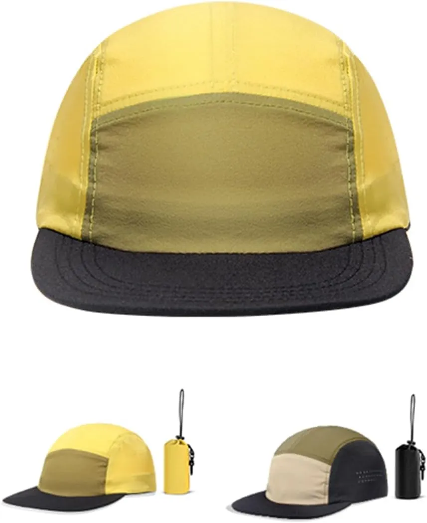 Clakllie 5 Panel Hat for Women Men Waterproof Flat Bill Hats Short Brim Baseball Cap Unstructured Golf Dad Hats Trucker Cap