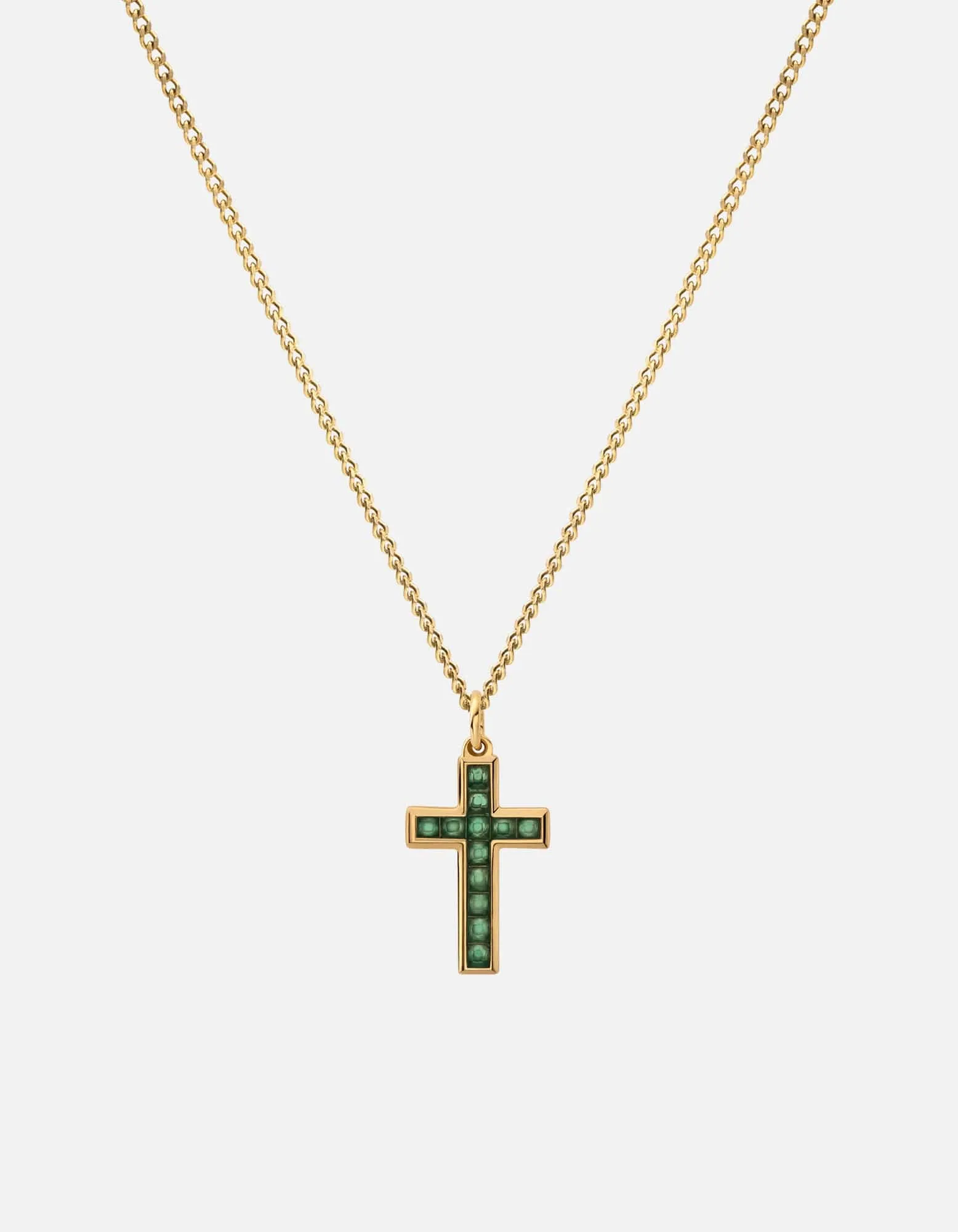 Cross Agate Necklace, Gold Vermeil