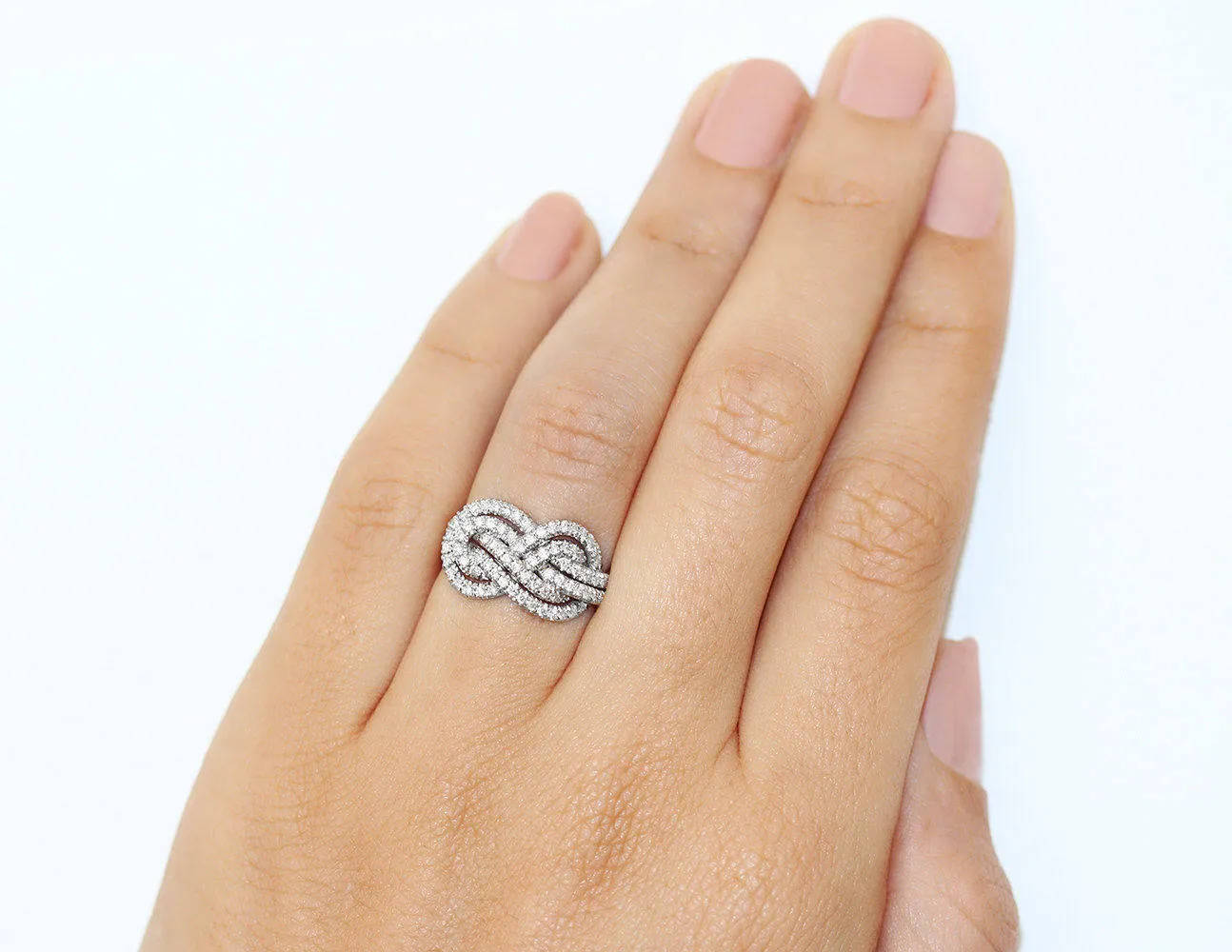 Double Infinity Knot Anniversary Diamond Ring ♥