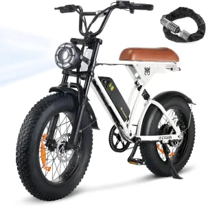 Electric Bike for Adults,Peak 1000W/1500W Motor,20/28MPH 55-150Mile ebikes for Adults with 10.4AH/13AH/26AH Battery,20" Fat Tire Electric Dirt Bike Commuting Off Road Ebike, UL2849
