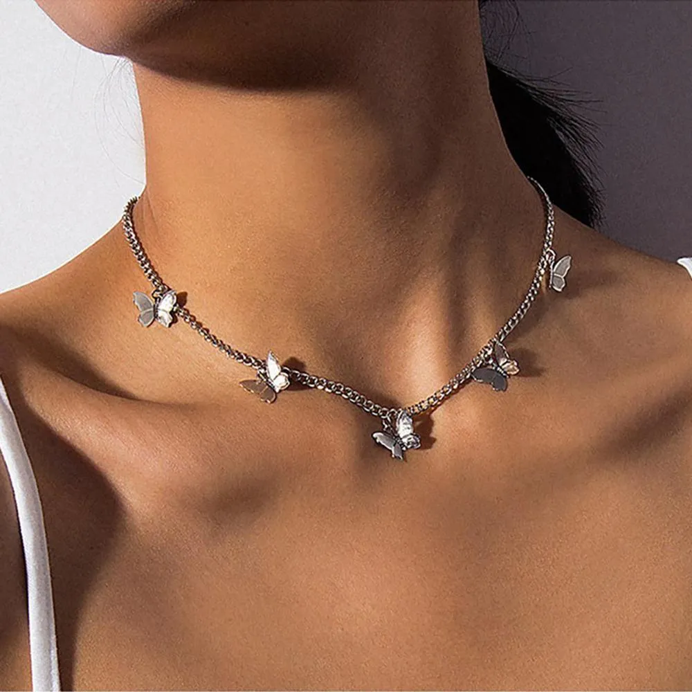Elegant And Dainty Butterfly Choker Necklace