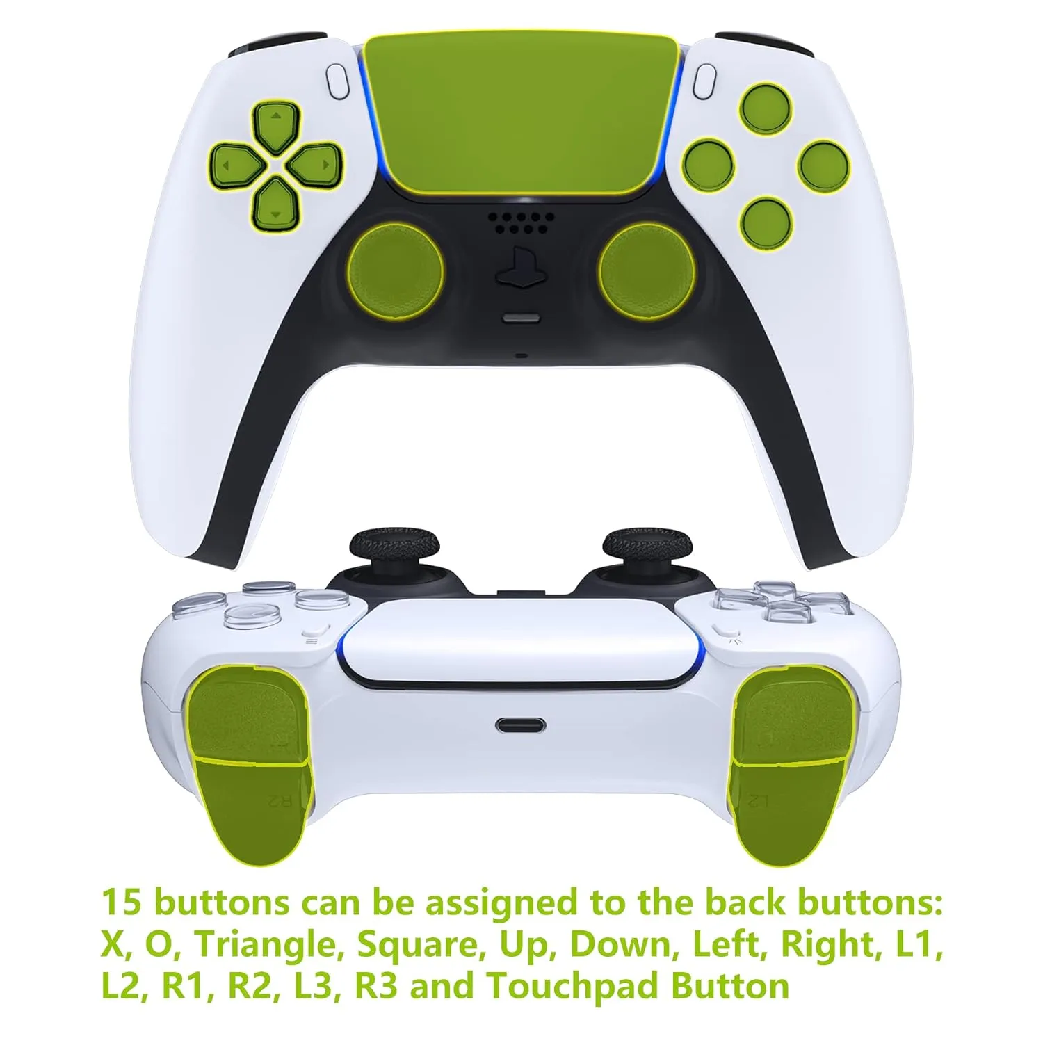eXtremeRate Sterling Silver Rubberized Grip Programable Rise Remap Kit for PS5 Controller BDM-030 040 050 Models, Upgrade Board & Redesigned Back Shell & Back Buttons for PS5 Controller