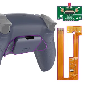 eXtremeRate Sterling Silver Rubberized Grip Programable Rise Remap Kit for PS5 Controller BDM-030 040 050 Models, Upgrade Board & Redesigned Back Shell & Back Buttons for PS5 Controller