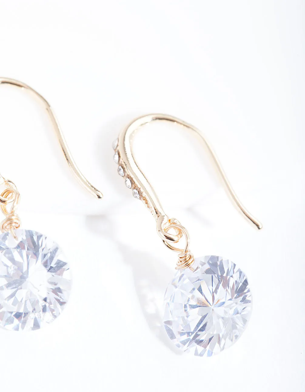 Gold Cubic Zirconia Diamante Drop Earring