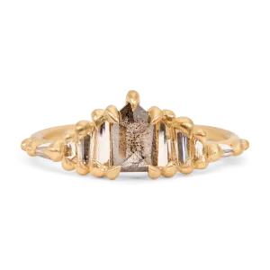 Grey Diamond Half Hex Shard Ring - Size 6.5 - 11418