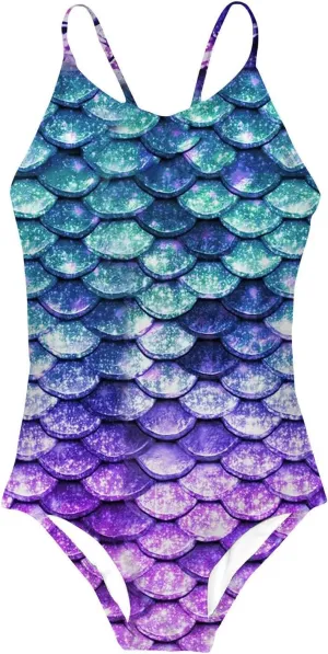 Idgreatim Girls One Piece Swimsuits Quick Dry Beach Swimwear Bathing Suit for Beach 3-12 Years