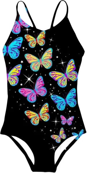 Idgreatim Girls One Piece Swimsuits Quick Dry Beach Swimwear Bathing Suit for Beach 3-12 Years