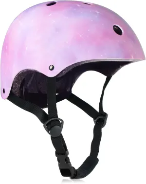 Kids Bike Helmet for Girls Toddler Youth CPSC Certified, Adjustable Starry Pink Protective Helmets for Multi-Sports Cycling Skateboard Scooter Skating Rollerblading