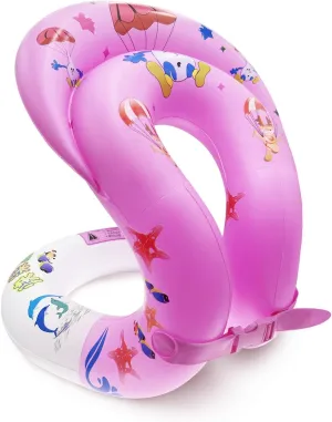 Knoble Swim Vest for Kids 3-12yrs - Portable Inflatable Pool Floats with Adjustable Safety Buckle - Double Surround Air Bag, pink