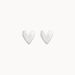 lovely heart earring silver - sterling silver