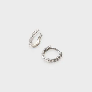 Lumière Silver Diamond Crystal Hoops