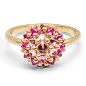 Medium Pink Sputnik Ring - Made to Order