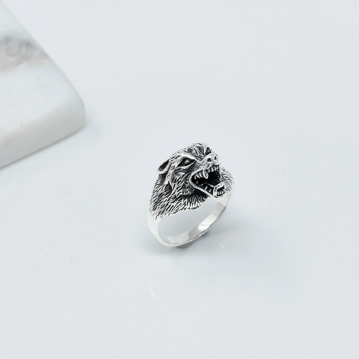 Men's 925 Sterling Silver Ring | Viking Wolf Ring