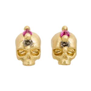 Pink Island Of Idols Skull Stud Earrings - Made to Order