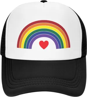 Pride Hat LGBT Baseball Cap Adjustable Rainbow Pride Trucker Hat Mesh Gay Pride Hats for Men Women