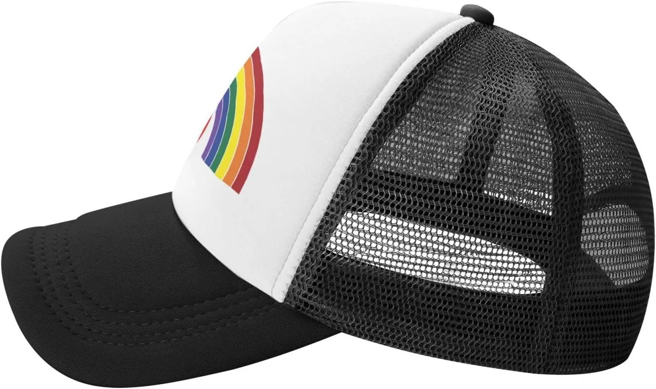 Pride Hat LGBT Baseball Cap Adjustable Rainbow Pride Trucker Hat Mesh Gay Pride Hats for Men Women