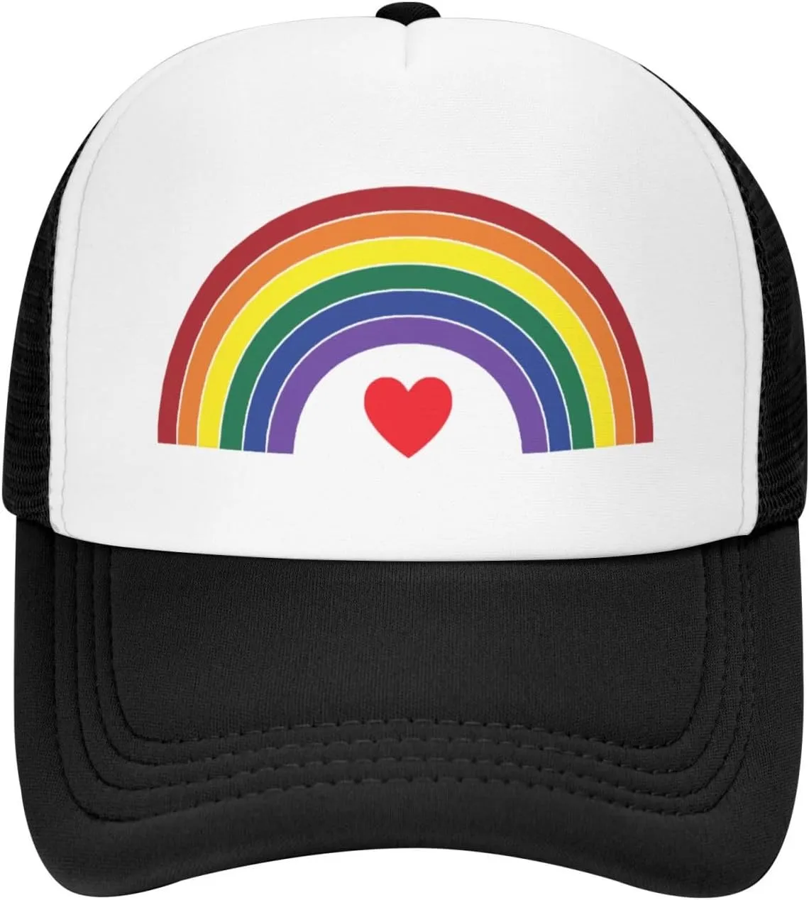 Pride Hat LGBT Baseball Cap Adjustable Rainbow Pride Trucker Hat Mesh Gay Pride Hats for Men Women