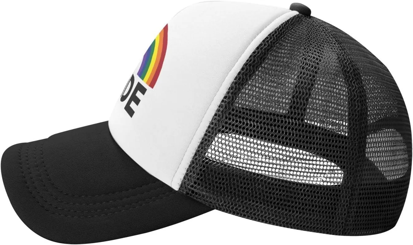 Pride Hat LGBT Baseball Cap Adjustable Rainbow Pride Trucker Hat Mesh Gay Pride Hats for Men Women