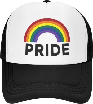 Pride Hat LGBT Baseball Cap Adjustable Rainbow Pride Trucker Hat Mesh Gay Pride Hats for Men Women