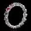 Sapphire and Diamond Eternity Band in 18K White Gold-Flower Motif