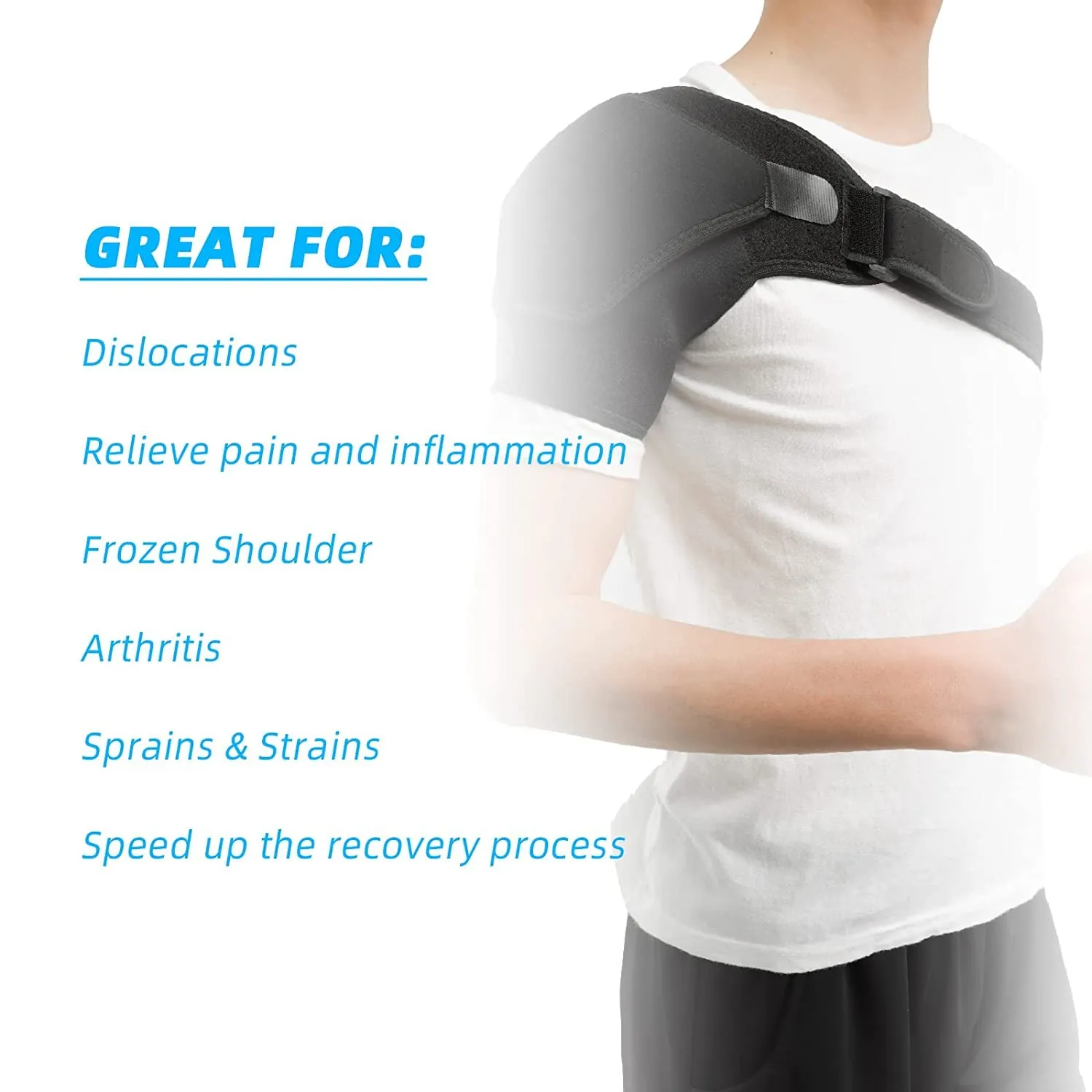 Solmyr Shoulder Brace Injury Recovery Compression Support Sleeve, Sleeve Wrap for Shoulder Stability, for Torn Rotator Cuff, Dislocation, Tendonitis, Sprain, Arthritis, Pain Relief, Fits Left and Right Arm, Men & Women(Right)