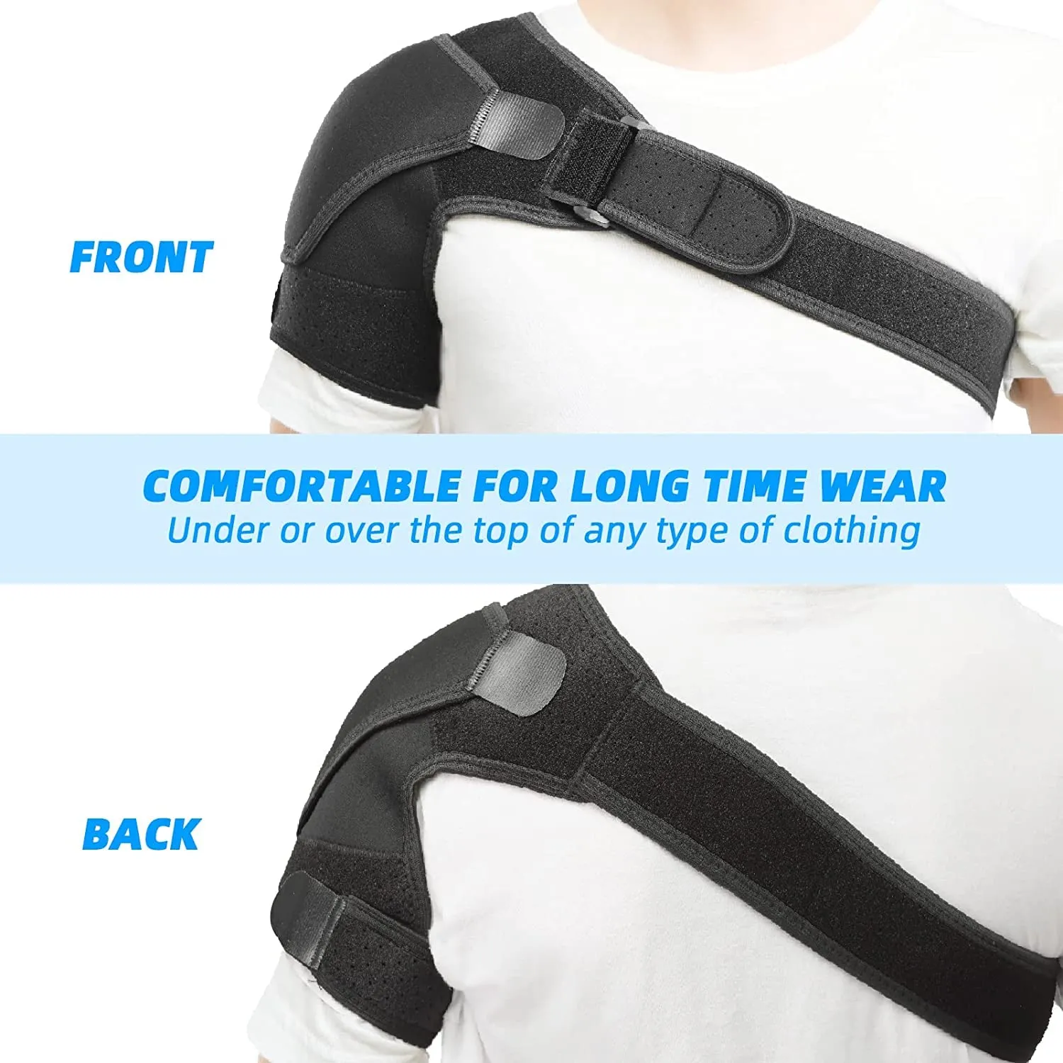 Solmyr Shoulder Brace Injury Recovery Compression Support Sleeve, Sleeve Wrap for Shoulder Stability, for Torn Rotator Cuff, Dislocation, Tendonitis, Sprain, Arthritis, Pain Relief, Fits Left and Right Arm, Men & Women(Right)
