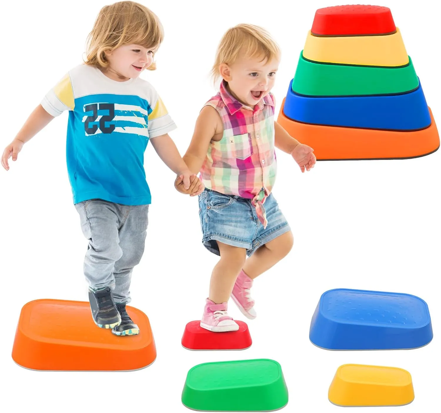 Stepping Stones for Kids Obstacle Courses Sensory Toys for Toddlers Indoor or Outdoor Balance Beam Promotes Physical Activity for Ages 3 Years and Up
