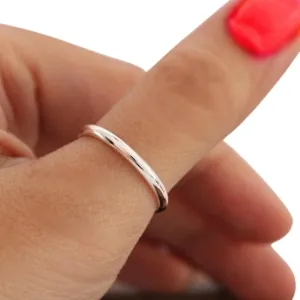 Thumb Ring California Toe Rings .925 2mm Sterling Silver Plain Band Thumb Ring Minimalist silver ring (7.5)