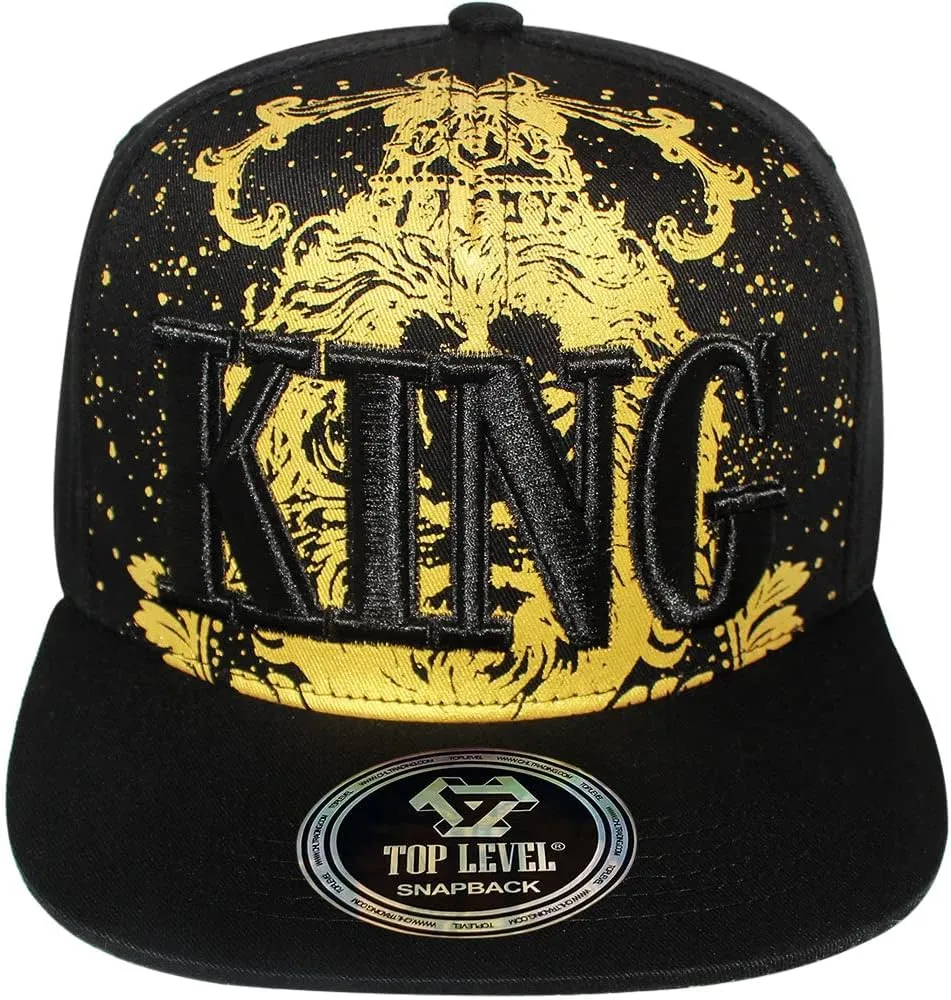TOP Level Men's Adjustable Cotton Snapback Cap 7 (Various Unique Hat Designs Available)